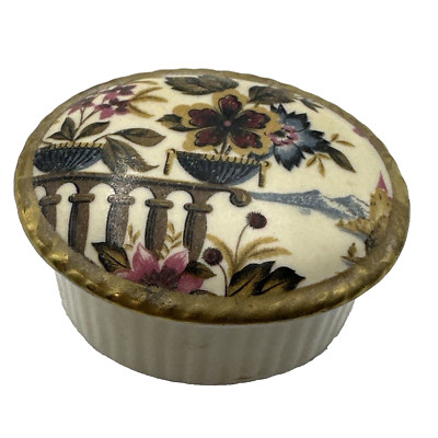 Aynsley Trinket Box Hand Painted Fine Bone China England Vintage