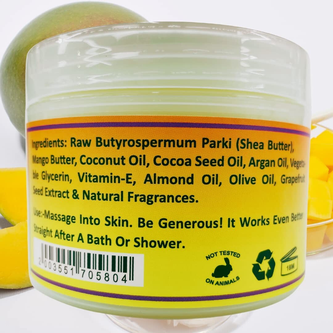 Mine Botanicals Whipped Body Butter with Mango Butter 8 oz, Moisturizing, Nouris
