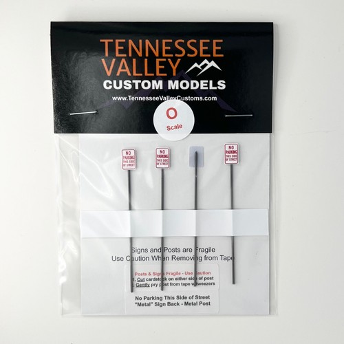 N Scale - No Parking Signs - 4 pack variations - Picture 7 of 7