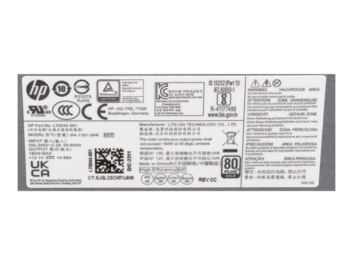 Alimentation d'origine pour ordinateur de bureau HP L70044-001 180 watts - Photo 3/3