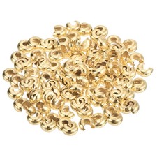 100pcs Crimp Bead Covers 3mm/0.12" Half Round Open Crimp Beads Light Gold