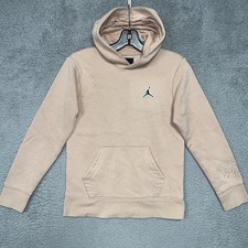 Nike Air Jordan Hoodie Brooklyn Youth Size M Hemp Fleece Jumpman Logo Pullover