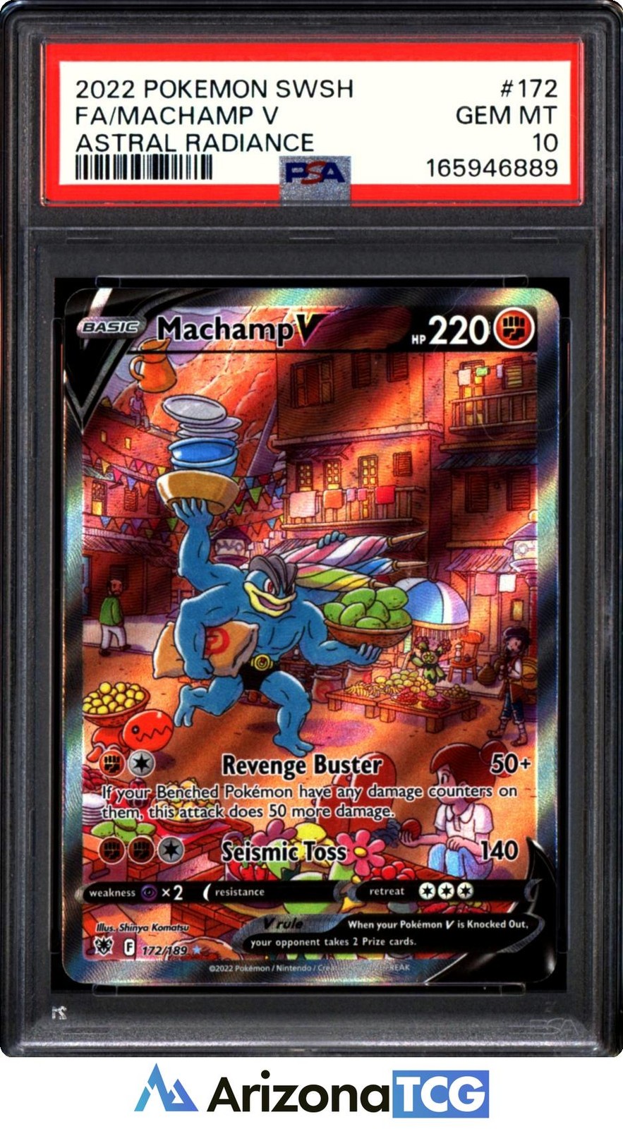Pokemon 2022 Machamp V 172/189 Full Art UR Astral Radiance GEM MINT PSA 10 view 1