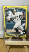 2025 Bowman Chrome Prospects Nick Kurtz  37/75  BP-114  Yellow Color Match NMC! 