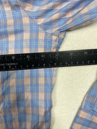 New Faherty The Movement Shirt Men’s L Blue Plaid Gingham Preppy Stretch - Picture 10 of 12