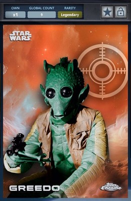 Star Wars Digital Card Trader Chrome 2025 Legendary Rebel Orange 25cc Greedo