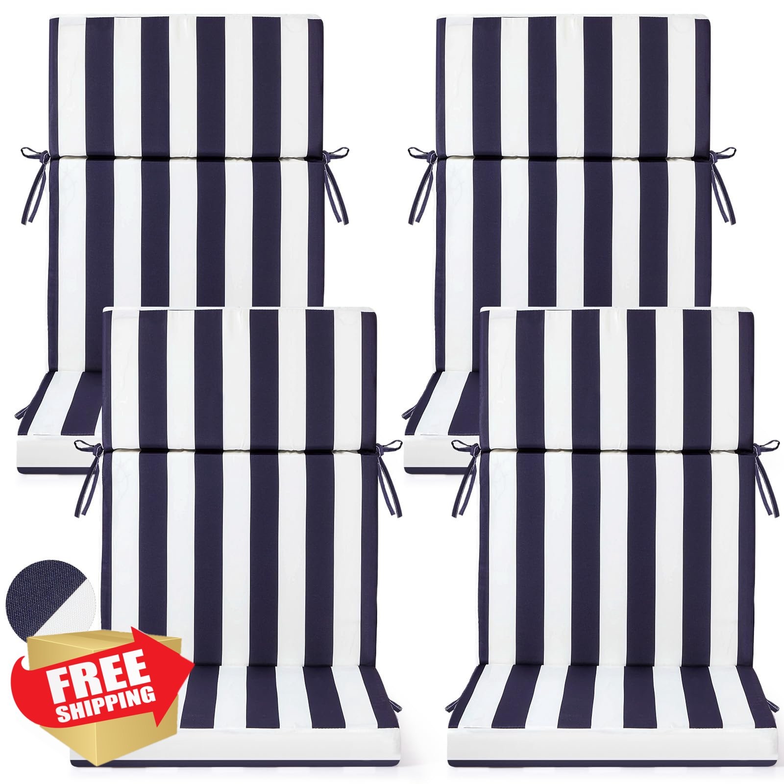 Cushions 44x20 Navy Blue Stripe Waterproof