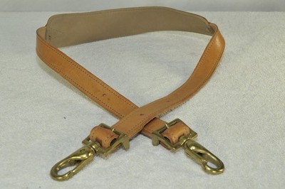 Vintage Hartmann Adjustable Solid Leather Shoulder Strap Brass Clasps