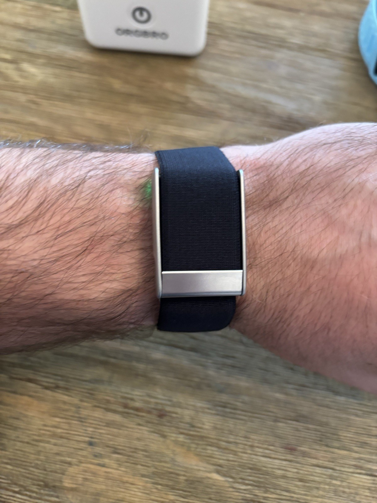 New Whoop 5.0/MG Coreknit Black Band With Shiny Silver Trim/Clasp/Hook