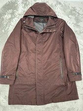 Ted Baker Nylon Field Jacket Mens Small Burgundy Red Waterproof Hooded Rain Coat