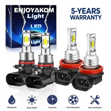 9005 H11 LED Headlight KIT Combo Bulbs 10000K High&Low Beam Super Bright White