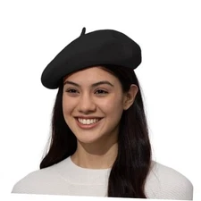 Classic Wool Beret Hats for Women Man Painter hat French Beret for Man Black