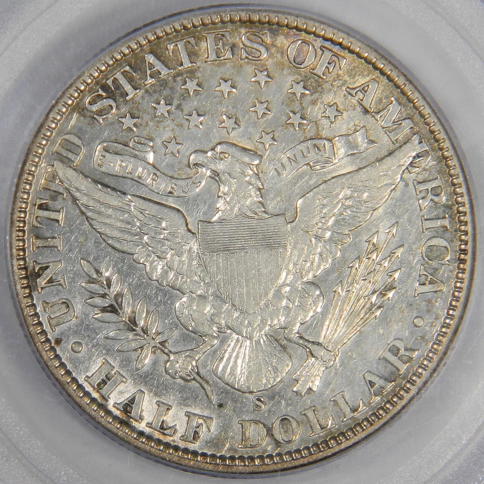 1902-S BARBER HALF DOLLAR ~ PCGS AU50 ~ PROBLEM FREE! - Image 3 of 4