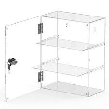 Acrylic Display Case with Lock Key Removable 3 Tier Clear Countertop Display ...