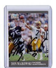 1991 FLEER ULTRA VINTAGE CARD SIGNED IP AUTO DON MAJKOWSKI PACKERS GREAT