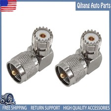 2Pcs UHF Male to Female Right Angle Elbow RF Connector Adapter PL-259 SO-239 New
