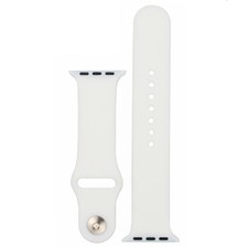 White Silicone Watch Strap Adjustable Fit Quick-Snap Connectors Compatible with