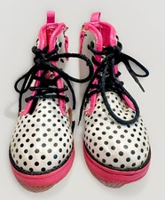 Disney Minnie, Mouse Shoe Toddlers White pink ,black polka dot Pink High Top sz6