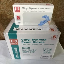 Intco BMPF3001 Intco Basic BMPF3001 Vinyl Synmax Exam Gloves - Small. 1,000 Pack