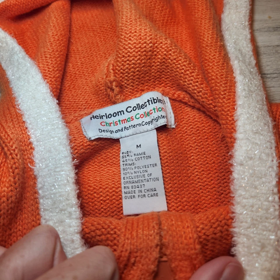 Suéter de Navidad Vintage Reliquia Coleccionables Cremallera Completa Damas Naranja Talla... Foto 3 de 4