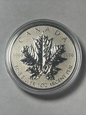 2013 Canada 1 oz .9999 Silver Maple Leaf 25th Anniv Rev Proof Coin, In Capsule