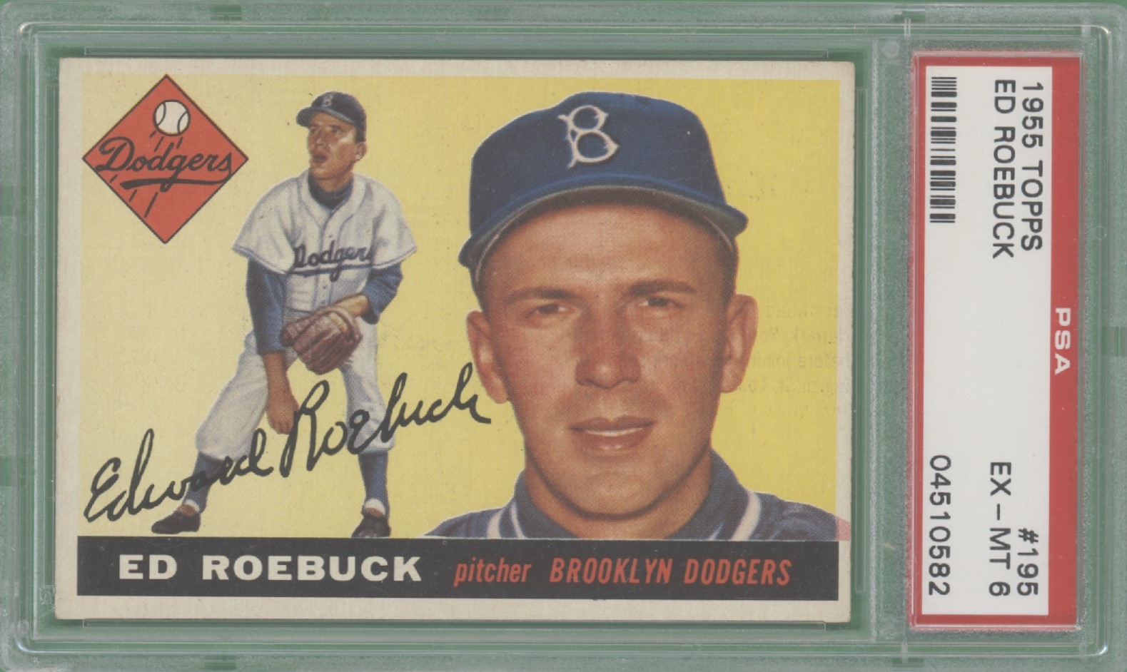 1955 Topps #195 Ed Roebuck PSA 6