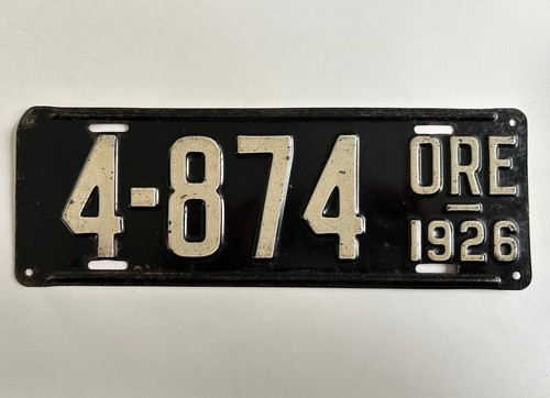 1926 Oregon License Plate Low Number 4 Digit Glossy 100 Years Old