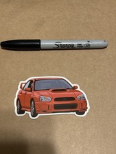 Subaru Sports Car Vinyl Sticker Decal Red Black White Gray
