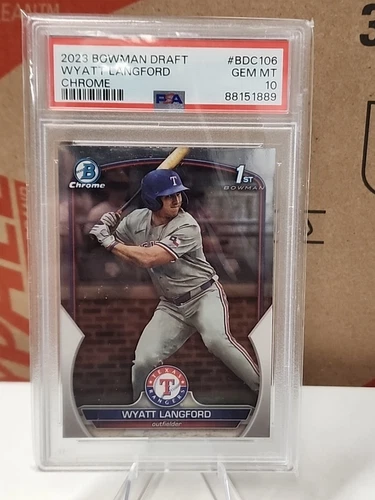2023 Bowman Draft Wyatt Langford 1st Bowman Chrome PSA-10 Rangers