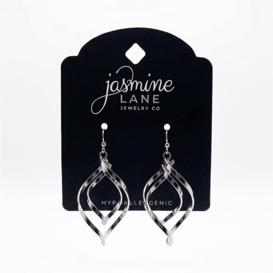 Jasmine Lane Hypoallergenic Silver Tone Teardrop Hook Dangle/Drop Earrings