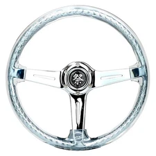Steering Wheel 3-Spoke Matsuri Clear Acrylic Reinforced Steering Wheel w Twisted