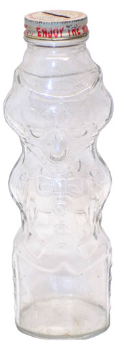 Vintage Double Sided Mr. Fox Figure U-Bet Glass Bottle Bank, Original Cap👍