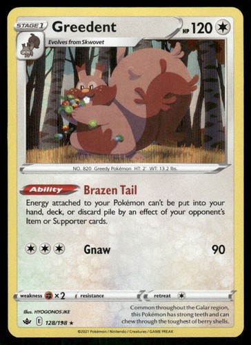 Greedent 128/198 - Chilling Reign - Holo Rare NM