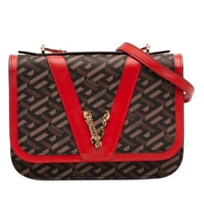 Versace La Greca Coated Canvas Virtus  | Pre-Loved | Brown | Authenticated