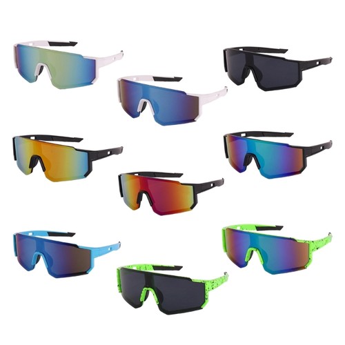 Kolorowe sportowe okulary przeciwsłoneczne wiatroszczelne soczewki PC szerokie zakrycie oczu okulary dla dorosłych - Zdjęcie 1 z 17