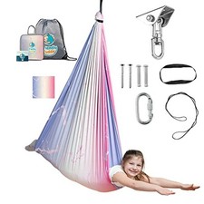 Indoor Sensory Swing for Kids or Outdoor   Holds 300lbs, Pink and Purple Design