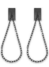 BlastHome Luxury Chain Tieback Premium Metal Wall Mounted Curtain Holdbacks 30"