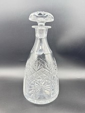 Vintage geschliffen Kristall Spirituose Wein Dekanter Glockenform flach gekr&ouml;nt Pilz Stopfen