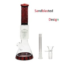 Cachimba con chorro de arena de 16"" súper pesada pipa de agua para fumar vaso bong vástago inferior