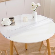54 Inch Round Clear Table Cover Protector, Clear Round Protector for Dining R...