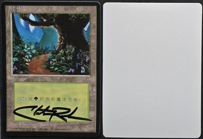 RARE SIGNED Christopher Rush MtG Magic _Chinese 4E Artist Proof _ FOREST B PATH