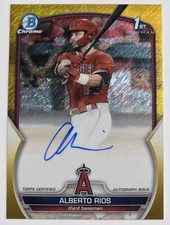 Alberto Rios 1st Bowman Chrome Auto Gold Shimmer /50 Angels Prospect