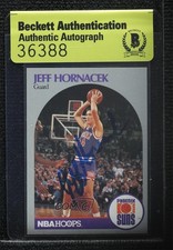 BAS 1990-91 NBA Hoops Jeff Hornacek #236 Beckett Auth Sticker Auto 3c7
