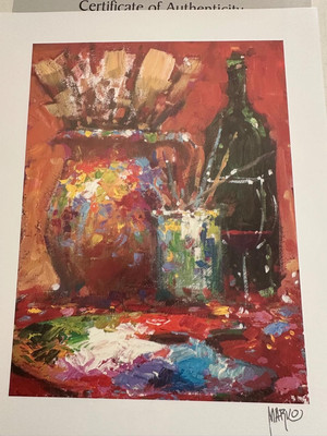Marko Mavrovich Resting in the Studio Seriolithograph Color Signed COA Art New