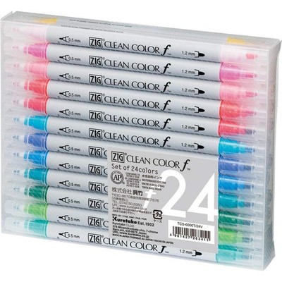 ZIG CLEAN COLOR f, 0.5 mm & 1.2 mm, AP-Certified, Odourless, Xylene Free, Sui...