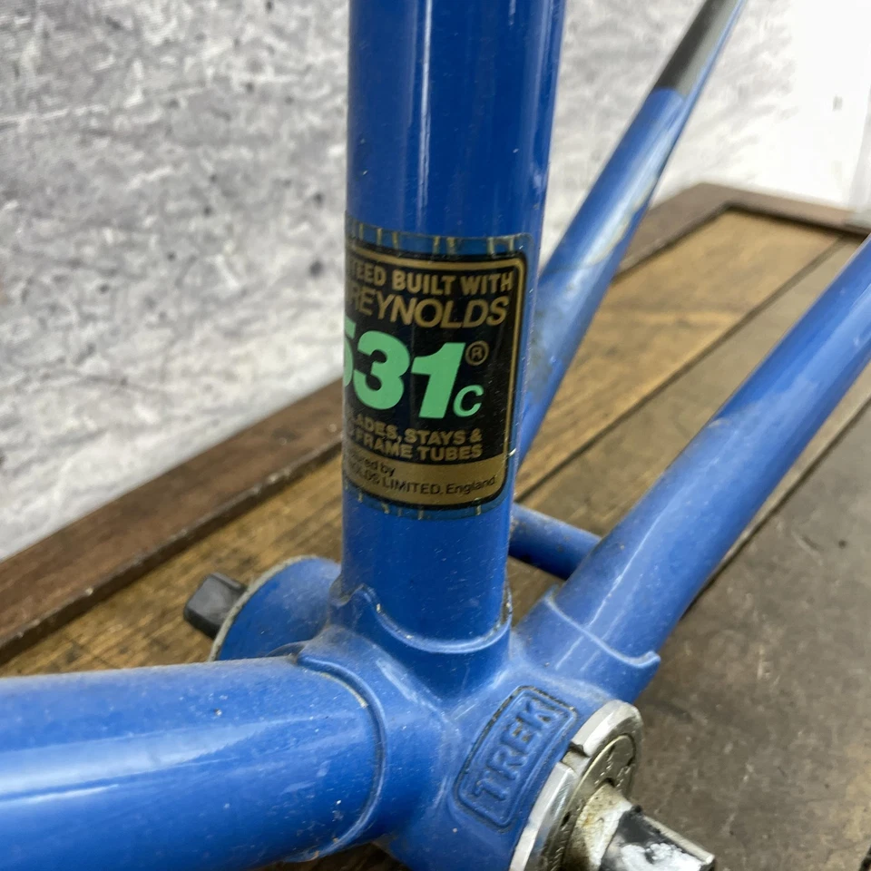 Cuadro de bicicleta de carretera Trek Tri Series 65 cm de colección Reynolds 531c EE. UU. azul grande 130 Foto 4 de 4