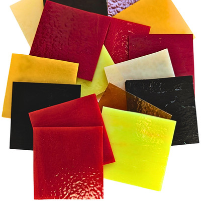 Warm Sunset Mini Palette - Bullseye COE90 Glasquadrate zum Ofenschmelzen
