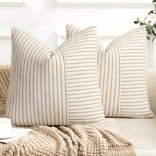 YCOLL Farmhouse Pillow Covers 20X20, Modern Accent Square Throw Pillow Covers Se