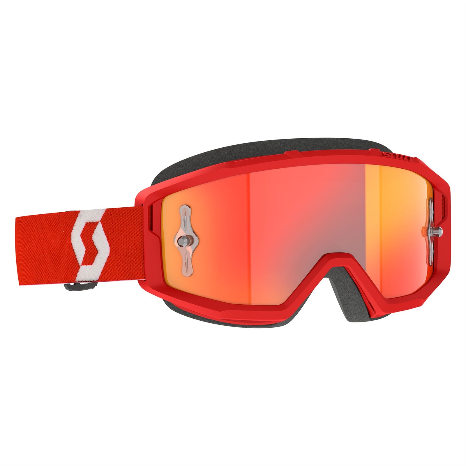 Scott PRIMAL Goggles (Red/White) Chrome Orange Lens - Image 2