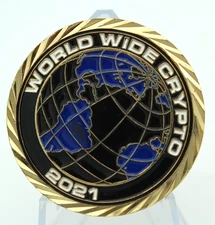 WWC 2021 Worldwide Global Map Emblem Token 1.75" Gold Black Collectible